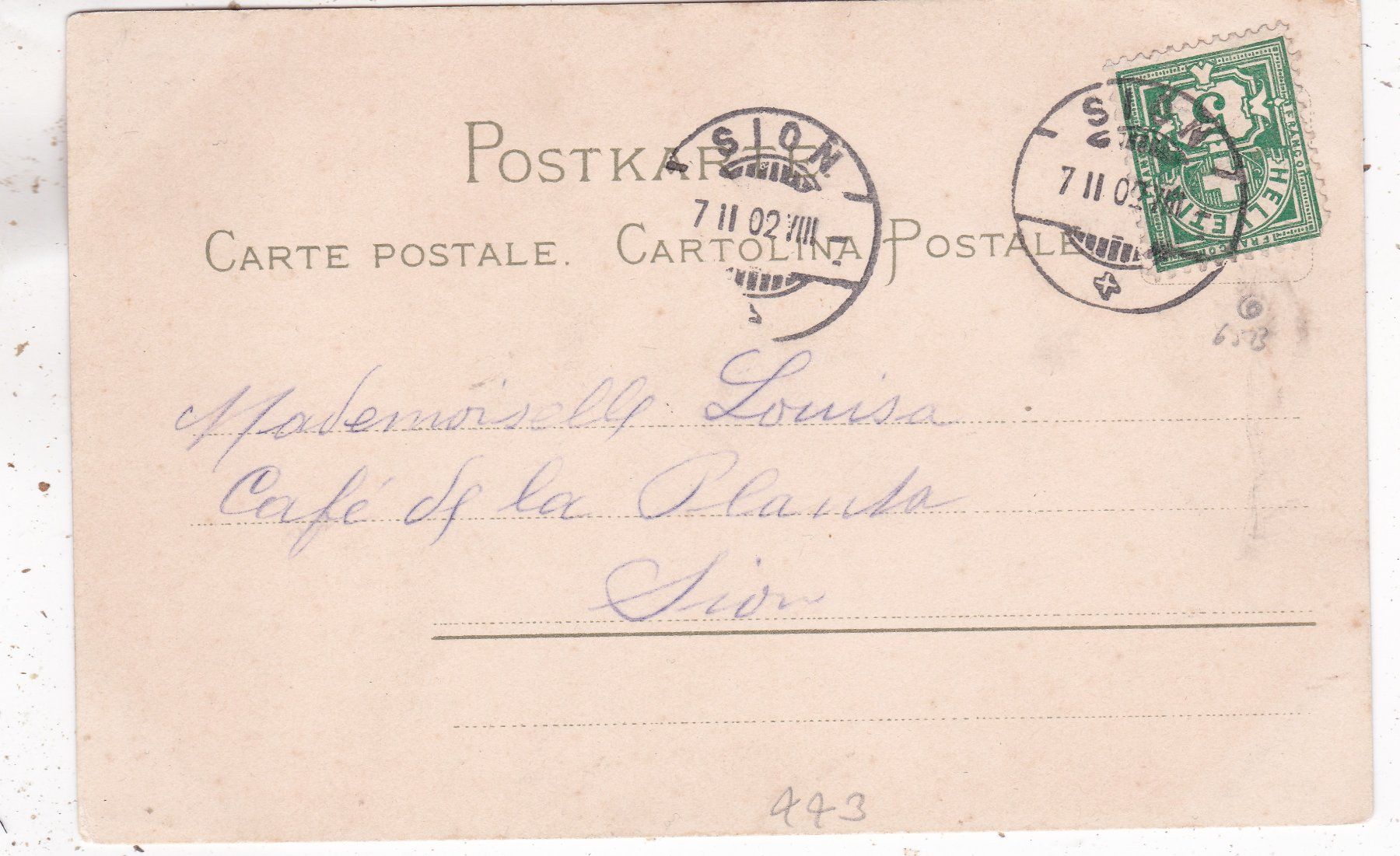 Cartoline postali: Kitsch Korb mit Blumen 1902 – Usato da Herisau venduto da Lisegrat2008 1