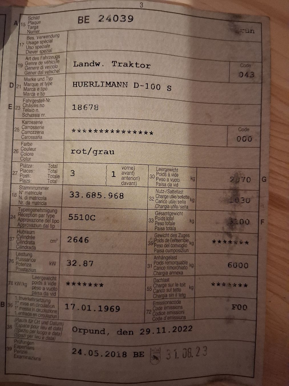 Traktoren: Hürlimann d 100 s – Gebraucht aus Lobsigen von wei_7fxz 8