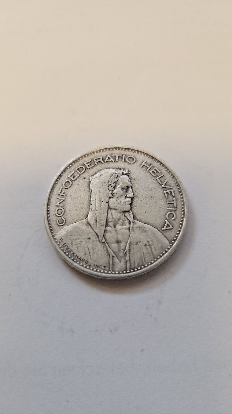 Tutti le monete: Schweizer 5.- Münze 1935 Silber – Usato da Gelterkinden venduto da Panfloete 1