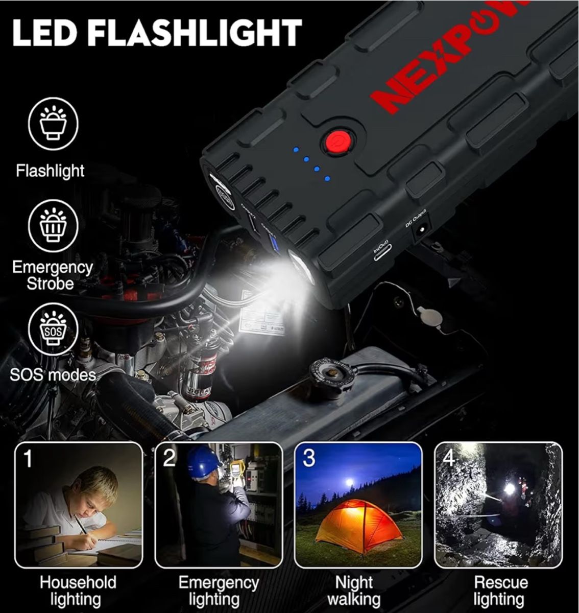 Caricabatterie: NEXPOW Starthilfe Powerbank 2000A Spitzenstrom Auto LED USB – Nuovo e nell'imballaggio originale da Volketswil venduto da mer_zrx9 5