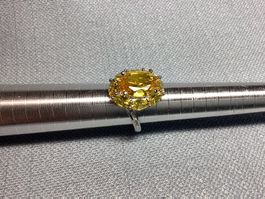 NEU eleganter vergoldet. Silberring mit Cubic Zirkonia