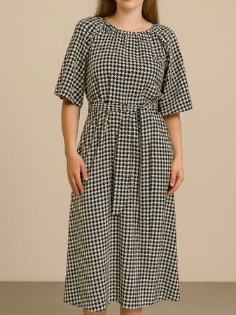 Zara Kleid Gr. S schwarz weiss Business Basic Office 95