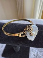 Vintage Drusen Quarz Armreif, Made in Finland, 60er Jahre