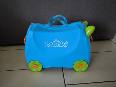 Kinder Koffer Trunki blau grün guter Zustand gebraucht