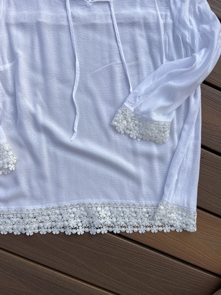 Camicette: Bluse Weiss, Gr. 42/44 Multiblu , neu – Nuovo (secondo la descrizione) da Oeschgen venduto da Elmermo 1