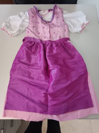 Dirndl Kleid Grösse 128 schön bestickt mit Bluse und Schürze