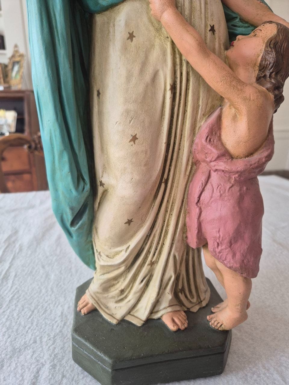 Statuette: Maria mit zwei Kindern ca. 1920 – Usato da Speicher venduto da Ramtha1 3