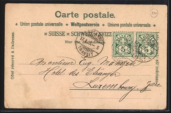 Cartes postales: Litho Lausanne, Barque du Léman, Hotel  – D'occasion à Berlin par bartko-reher 1