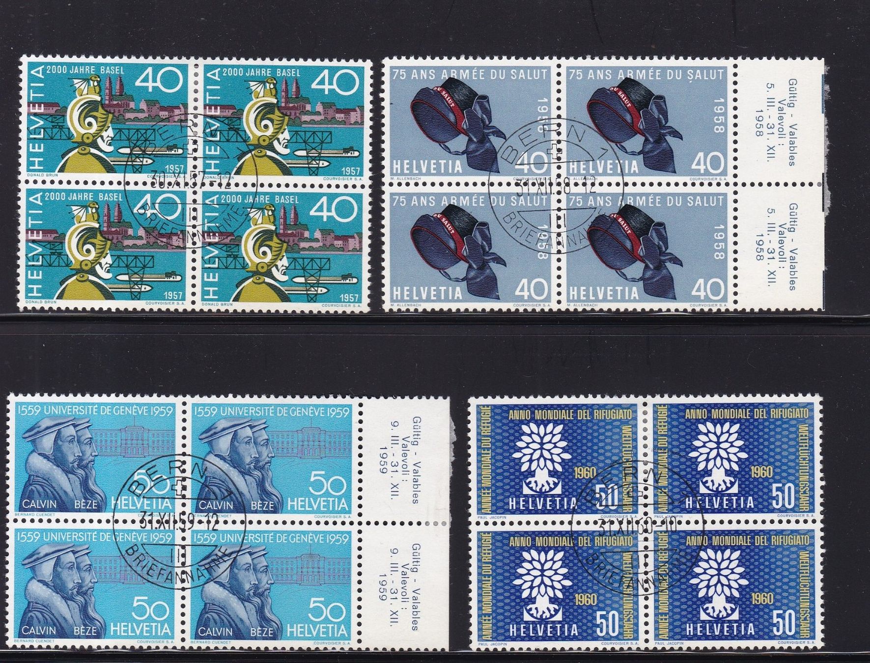 Alle Briefmarken: 28 Stk. CH Viererblocks ab 1955 – Gebraucht aus Münchwilen AG von Nesar 5