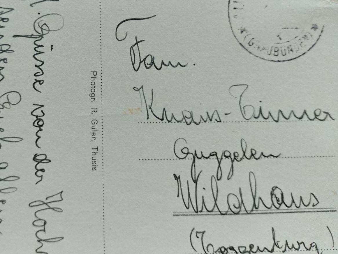 Cartoline postali: Alte Ansichtskarte Ausserferrera Graubünden ca. 1950 gel. – Usato da Wildhaus venduto da Hukwildhaus 2