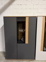 Highboard Dieter Knoll anthrazit, 93 x 139 cm, Eiche-Akzent