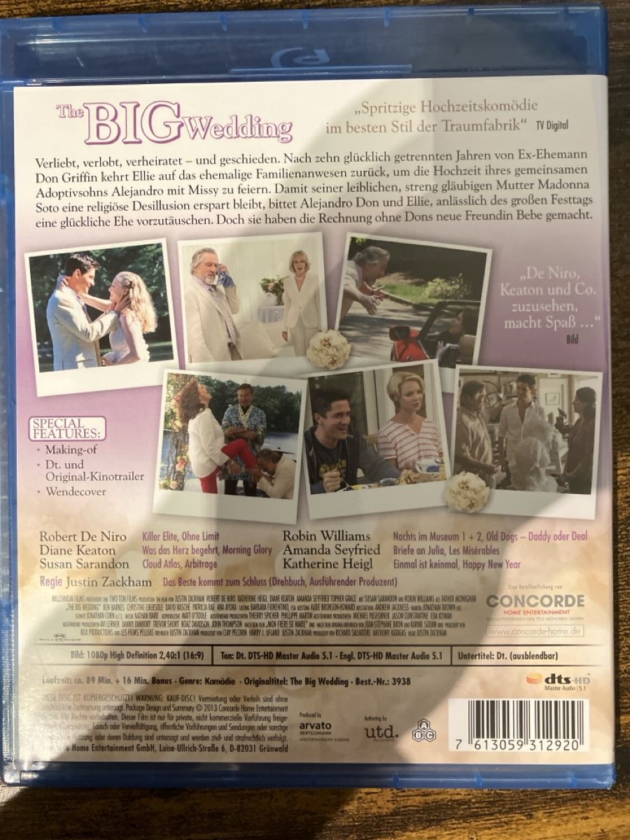 Tutti i DVDs: The Big Wedding BluRay – Usato da Glarus venduto da Jhuber78 1