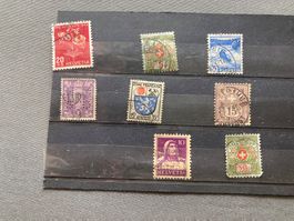 Briefmarken Konvolut Helvetia diverse Werte gebraucht 8 Stk