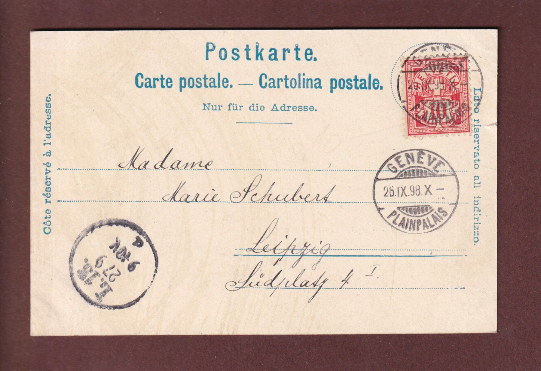 Ansichtskarten: GENEVE - Pont du Mont-Blanc - 1898 – Gebraucht aus Pully von nicecards 1