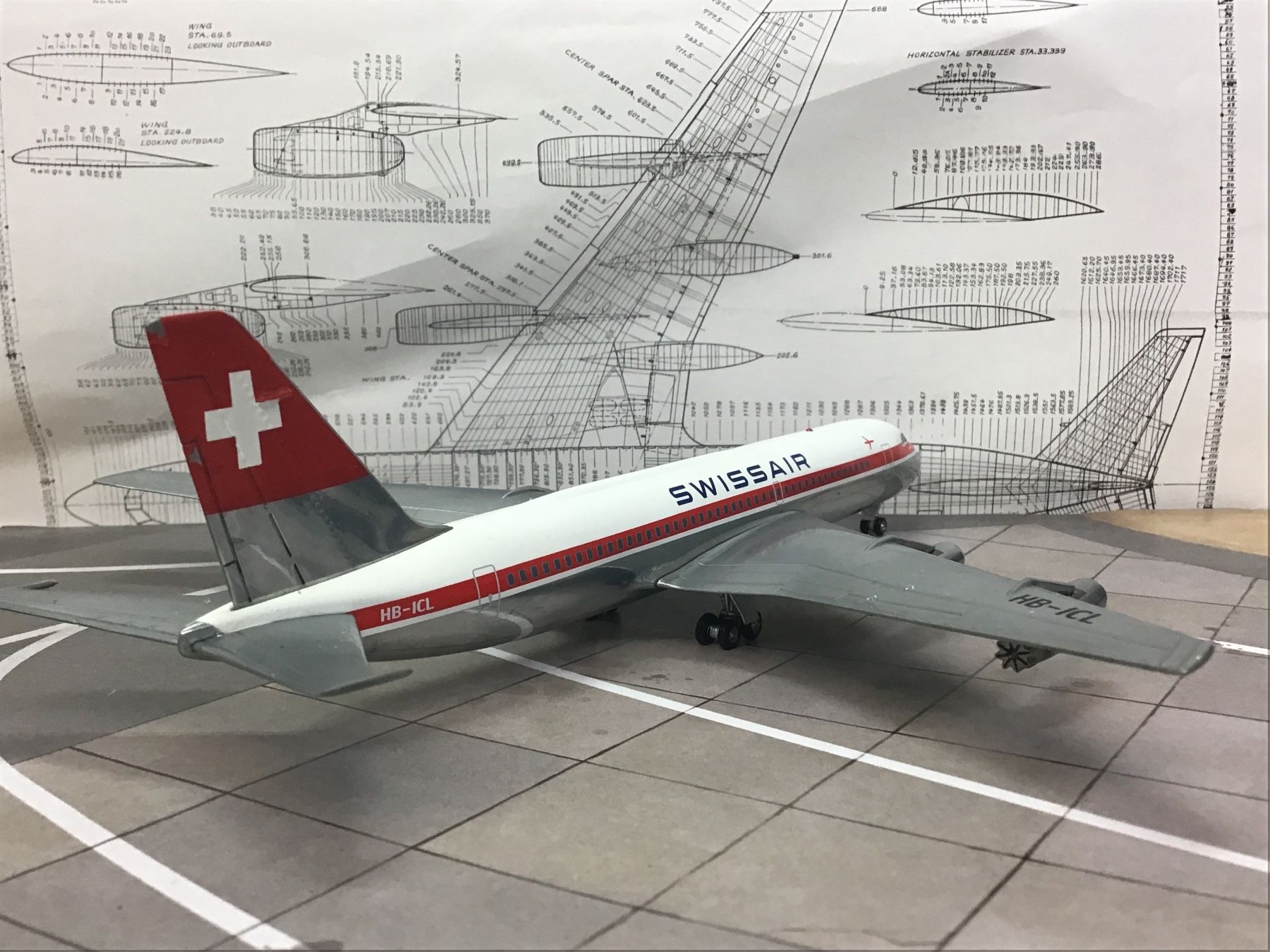 Swissair Kit di modellismo & Modellini statici: Convair 880 1:200 Sissair Inflight – Usato da Männedorf venduto da Modelle-aller-Art 2