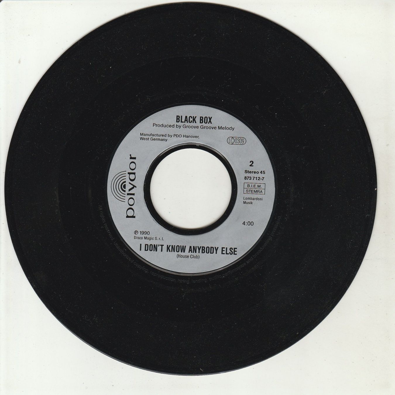 Dischi in vinile: Black Box - I don't know anybody else 7" Vinyl 1990 – Usato da Tübach venduto da JamesStone 3