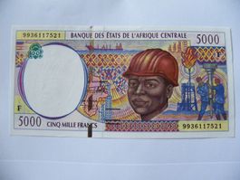 Central African Republic States 5000 Francs 1999, P-304, Unc