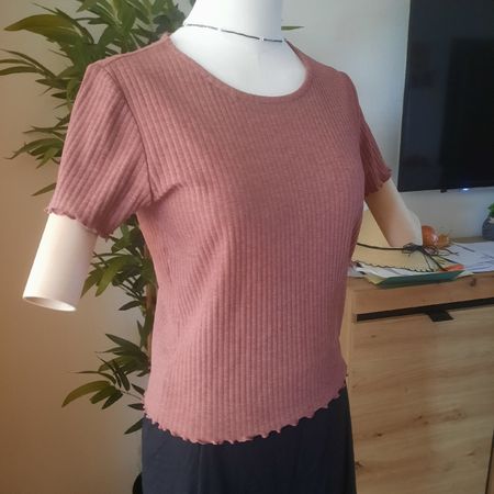 ONLY Kurzarm Pullover Grösse L Rose Braune Melange