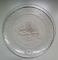 Glas Hergiswil Teller Seerose, Swiss made, Handarbeit