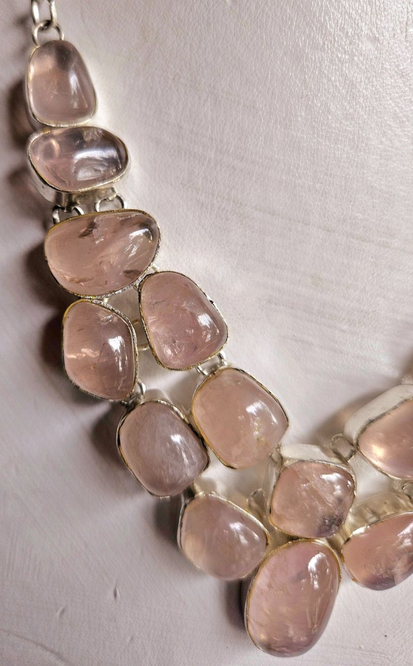 Catenine: Edles Collier Rosenquarz Schmuck Einzelanfertigung – Nuovo (secondo la descrizione) da Zürich venduto da Bieter04 7