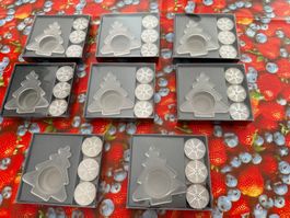 8x Weihnachtsbaum Teelichthalter plus Kerzen, neu & OVP🎄...