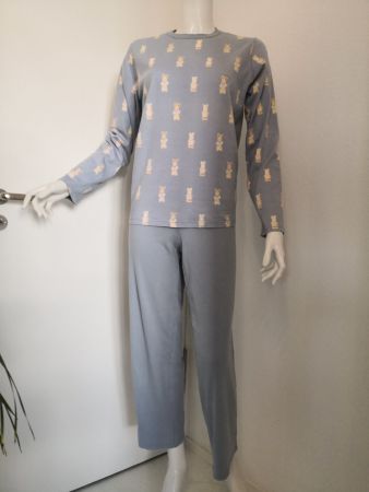 🤩UNDERCOLORS OF BENETTON PYJAMA HASEN-DRUCK BLAU ITALY