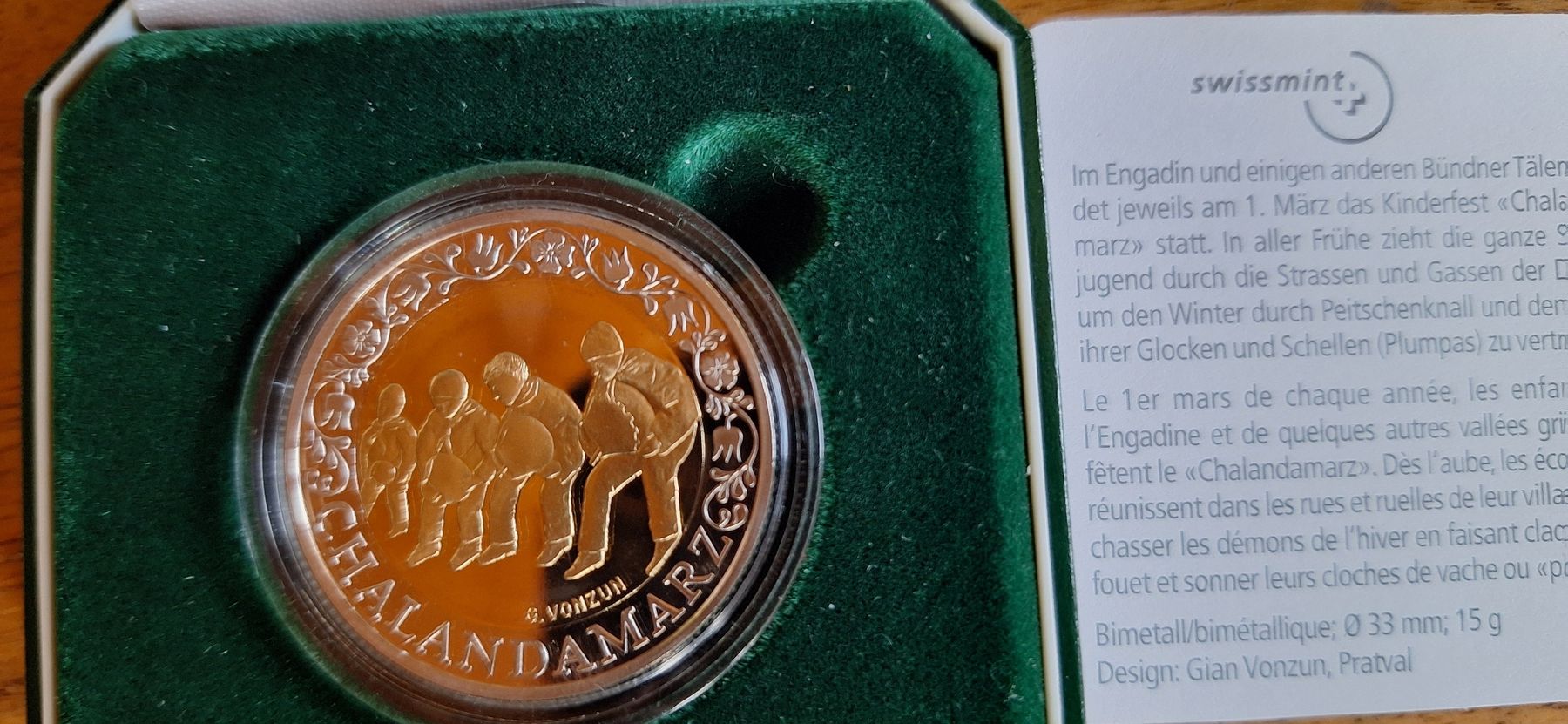 Alle Münzen: Pièce commémorative Suisse 2003 - CHALANDAMARZ – Neu und originalverpackt aus Le Sentier von Loorenz 2