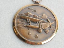 Medaille CH Schweiz Flug  Flugzeug C35 mit Jahrgang 1936