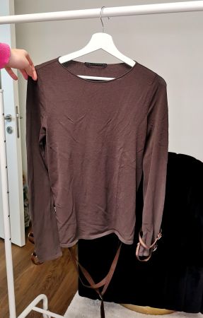 Luxus Designer Pullover Modemarke Lorena Antoniazzi braun 38