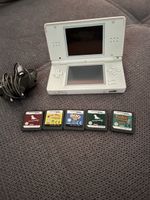 Nintendo DS Lite mit 5 Spielen weiss guter Zustand