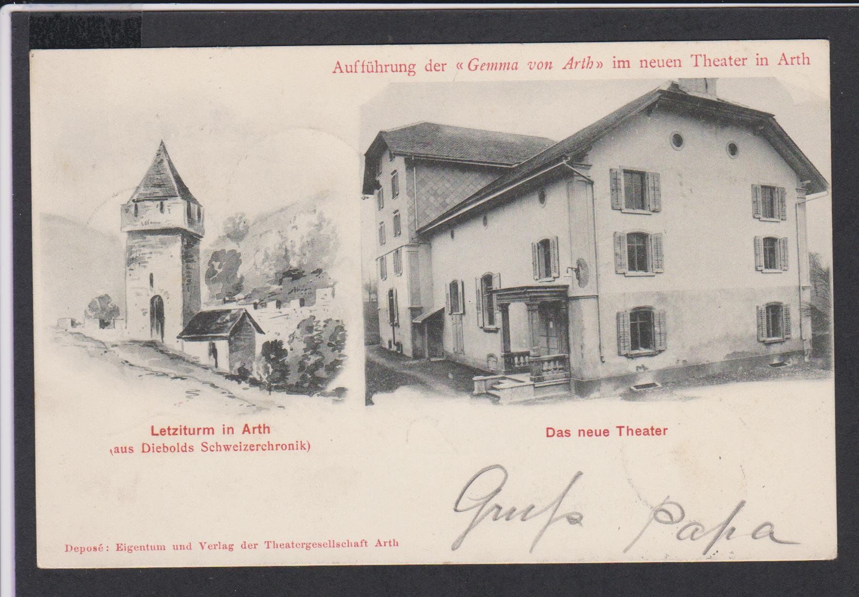 Cartes postales: Arth  SZ   -   3 alte Ansichtskarten  Gemma von Arth 1904 – D'occasion à Vitznau par Ropaku 3