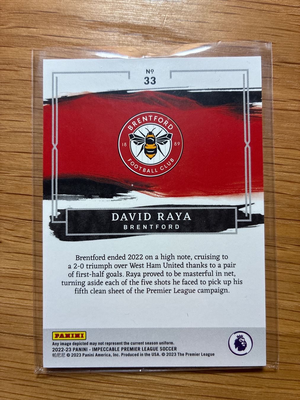 Topps Cartes à collectionner: Panini Impeccable David Raya /59 – D'occasion à Wangenried par Garagara 1