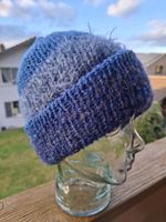 Handmade Winter mütze Blau weich Weihnachtsgeschenk 500