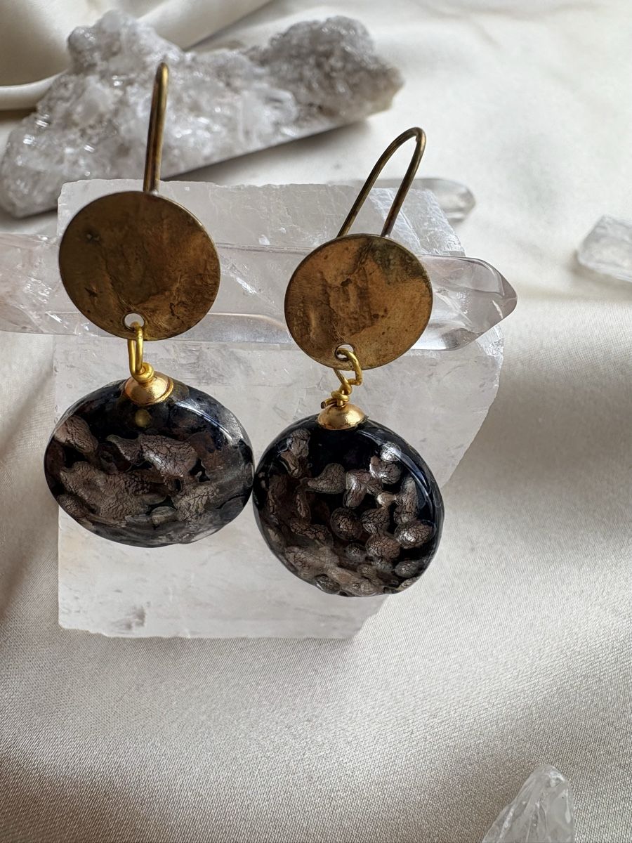 Ohrringe & -stecker: Boho Statement Ohrringe Schwarz Goldfarben Vintage – Gebraucht aus Zürich von CICI-CuratedVintage 3