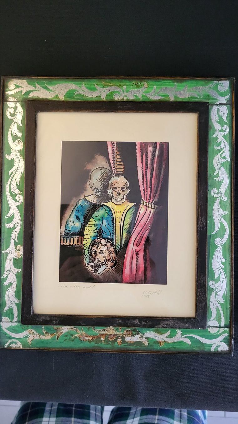 Dipinti: Original-Bild mit speziellem Rahmen, signiert – Usato da Basel venduto da spinne02 1