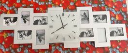 Moderne Fotorahmen-Uhr, Wanduhr mit Bilderrahmen - 80 cm