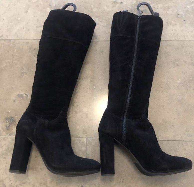Scarpe da donna: Schwarze Wildlederstiefel, Gr. 37 – Usato da Basel venduto da anna123456789 3