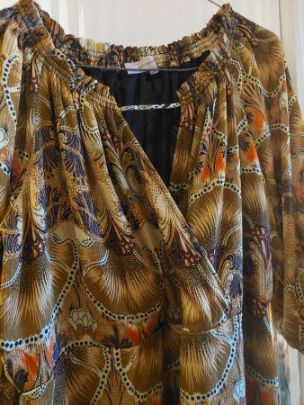 Robe longue été Promod et kimono robe de chambre satin L 42