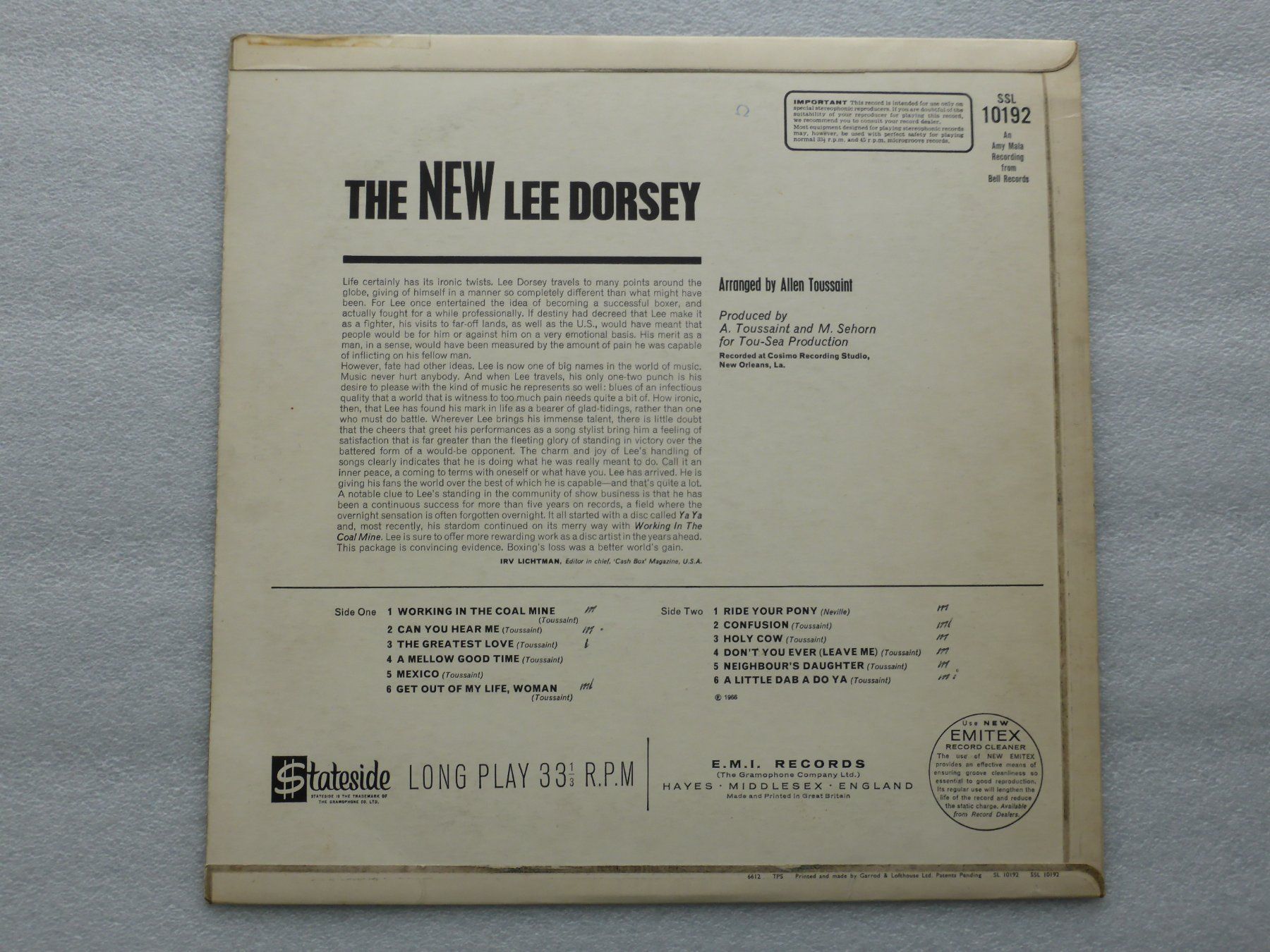 Schallplatten: VINYL  LP LEE DORSEY – Gebraucht aus Küssnacht am Rigi von Sunnestrahl 3