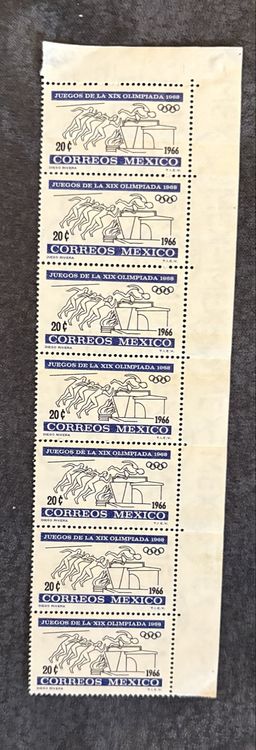 Bloc de 4 timbres Mexique JO olympiques 1968 rare! (D'occasion) à