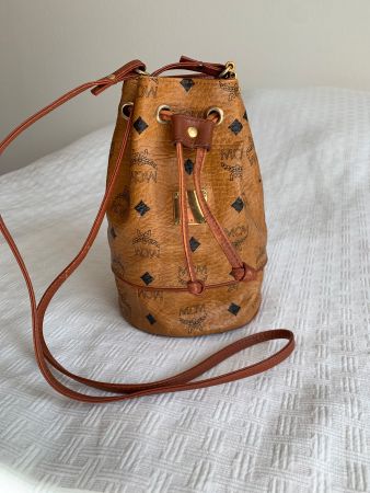MCM Beuteltasche Mini Heritage Cognac Canvas