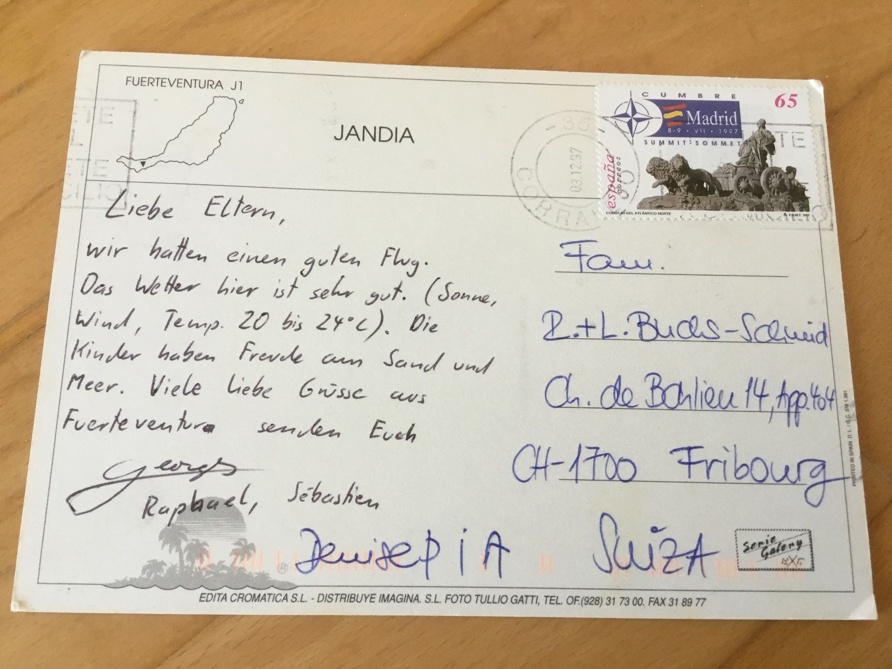 Cartoline postali: Fuerteventura Ansichtskarte 1997 – Usato da Kerzers venduto da Georges3210 1