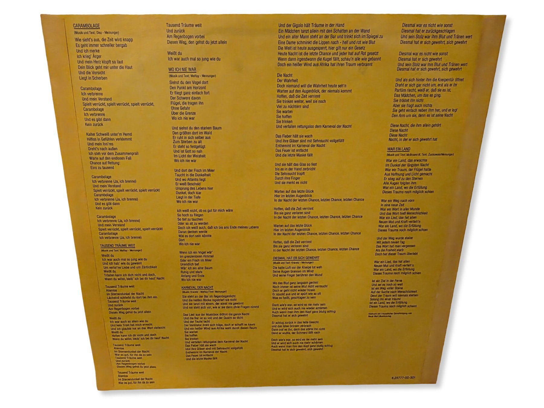 Dischi in vinile: Vinyl-LP Peter Maffay "Carambolage" – Usato da Oberdorf SO venduto da julian027 3