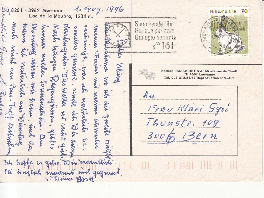 Cartoline postali: Montana 1996 – Usato da Bürglen TG venduto da StampGraf 1