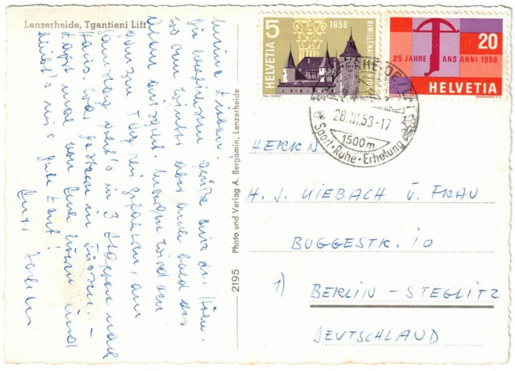 Cartoline postali: Lenzerheide - Skilift Tgantieni – Usato da Binningen venduto da Mountainrider 1
