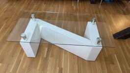 Moderner Glas Couchtisch Weiss 120x60 cm – Designer Stil
