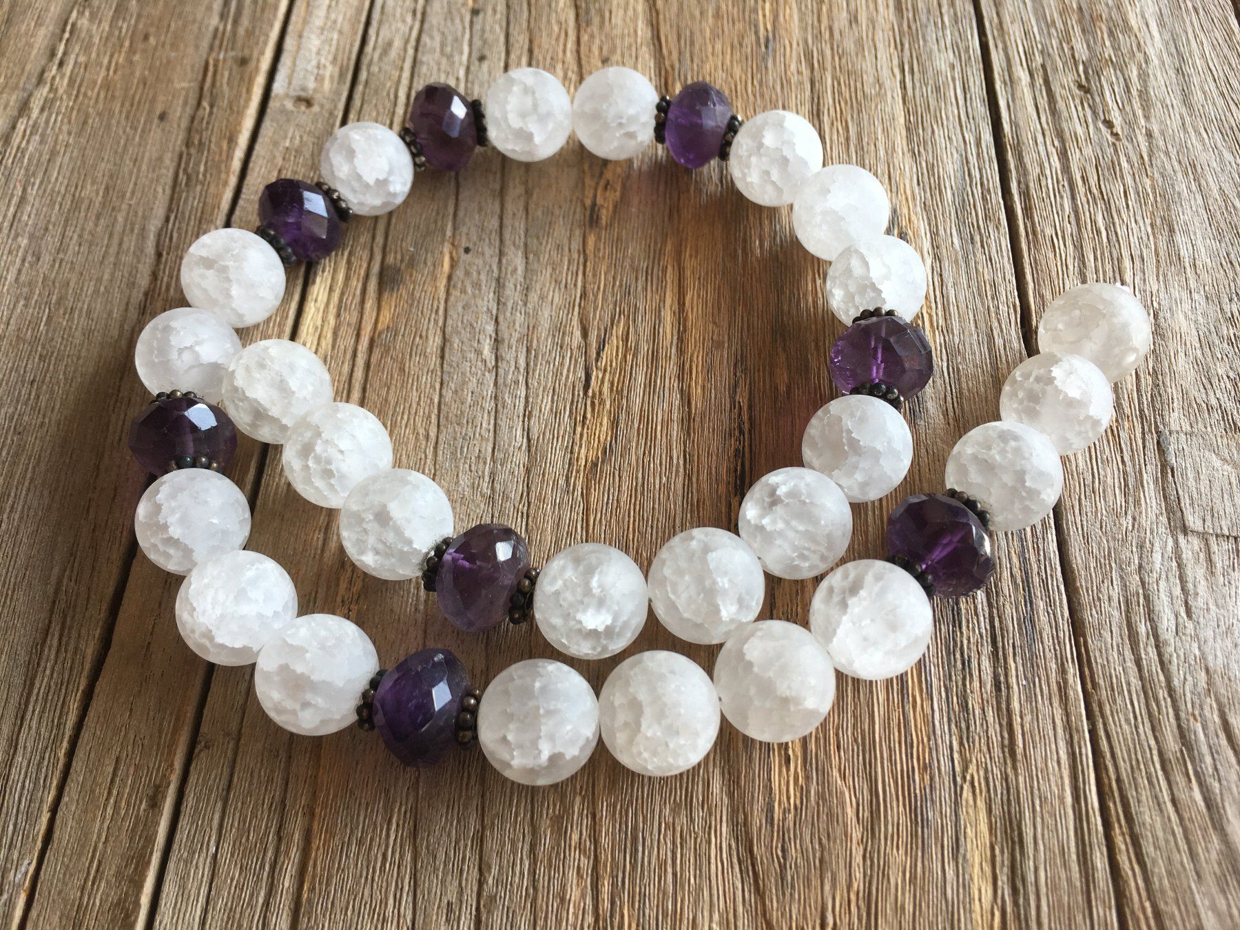 Catenine: BERGKRISTALL / AMETHYST / SILBERTEILE  LÄNGE 40cm – Nuovo e nell'imballaggio originale da Aesch ZH venduto da LiquidAktion 2