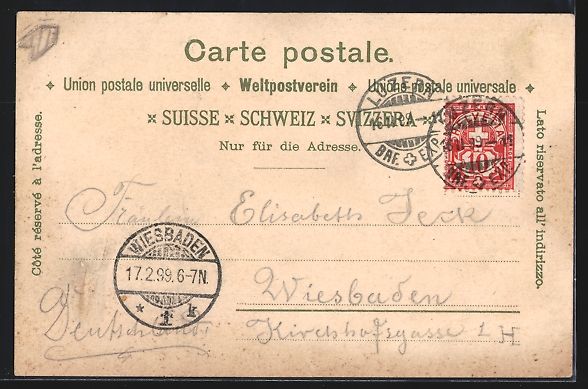 Cartoline postali: Winter-Lithographie Luzern, Neuer Bahnho – Usato da Berlin venduto da bartko-reher 1