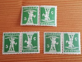 CH-Briefmarken Kehrdrucke gemäss Bilder Marken mit Falz