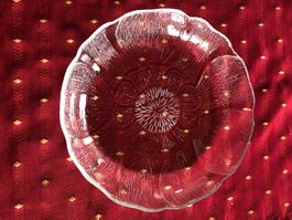 Glasteller, Blumendekor, Vintage, guter Zustand